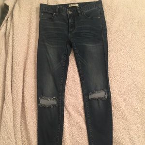 Free people distressed knee skinny jeans